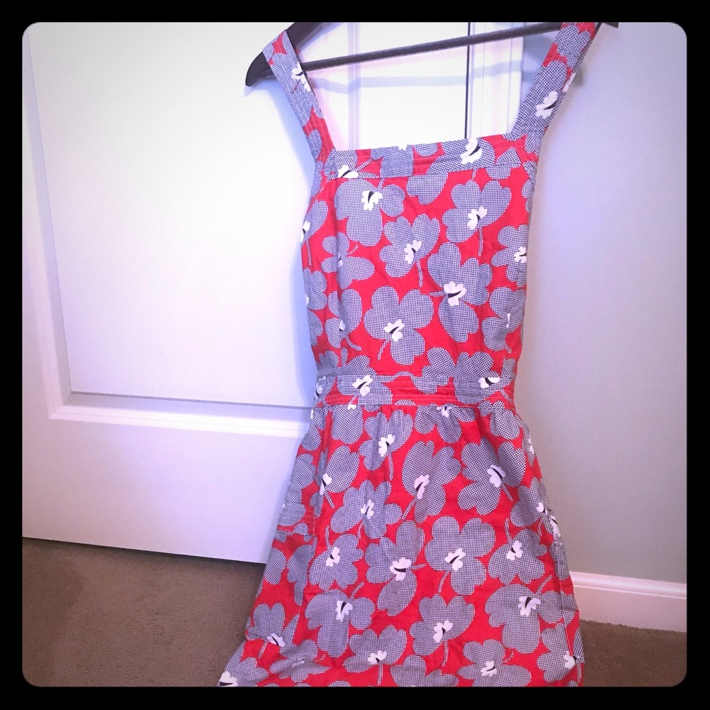Sweet Red and Blue Floral Summer Dress